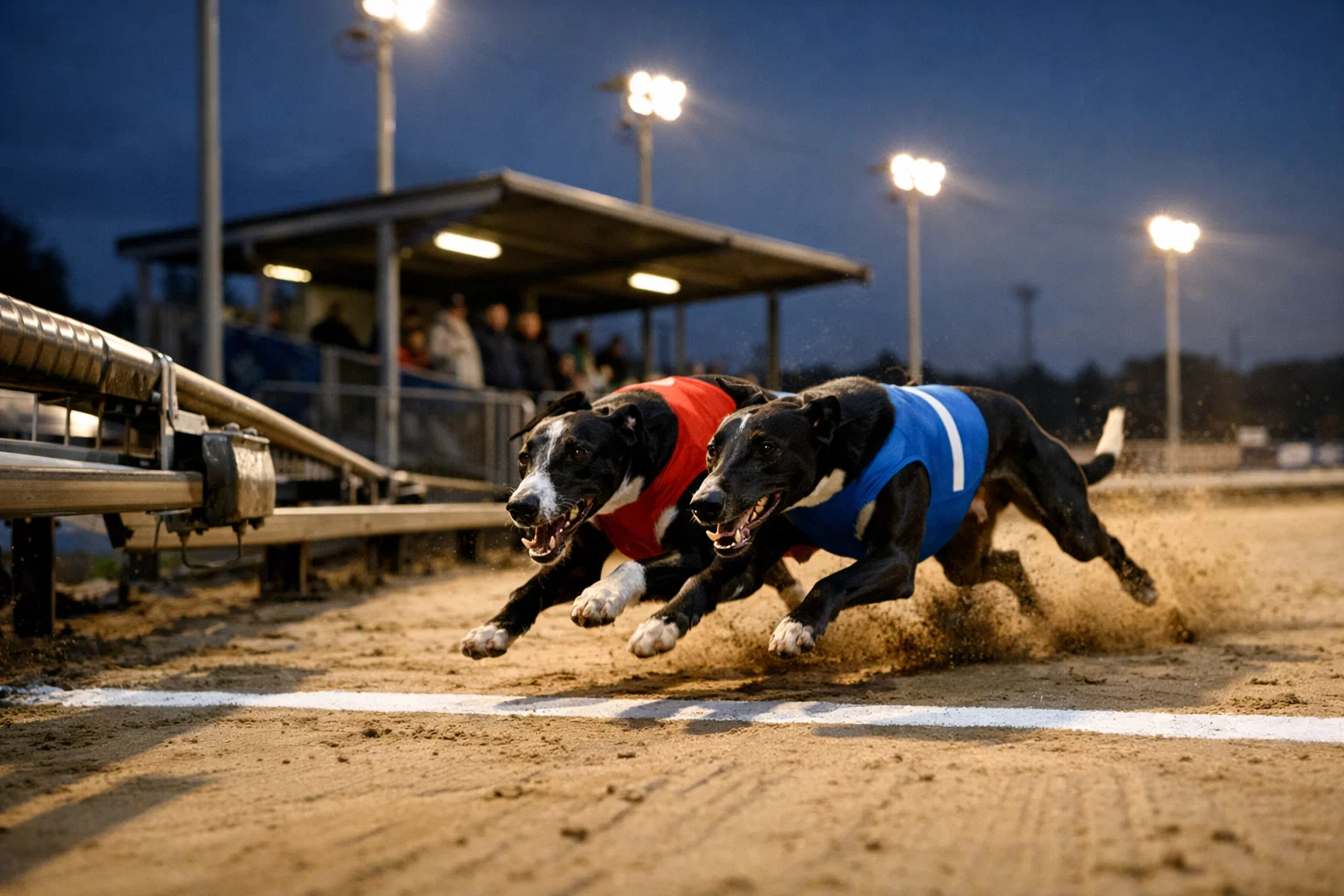 Racecard with forecast and tricast columns highlighted for Harlow greyhound meeting
