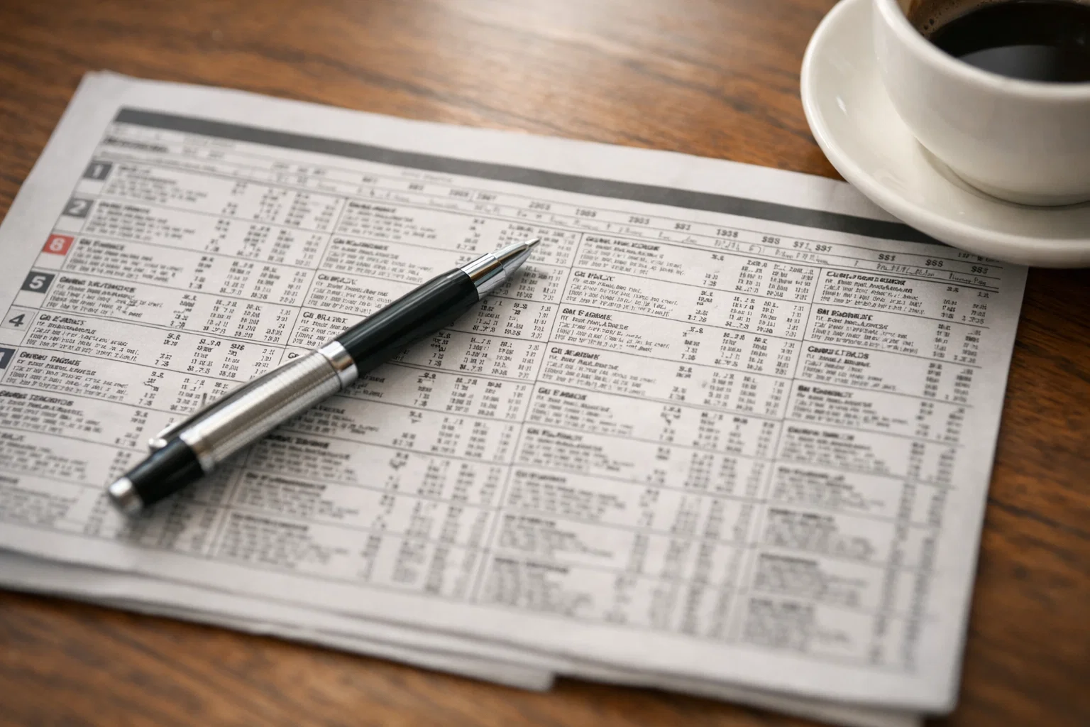 Close-up of a greyhound racecard showing abbreviated running comments